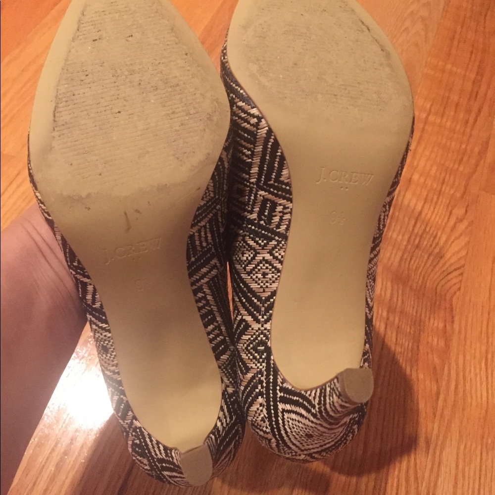J Crew Black and Cream Rafia Pumps size 9.5 - Picture 8 of 8